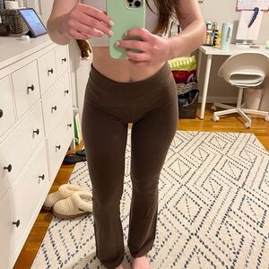 brown flare leggings